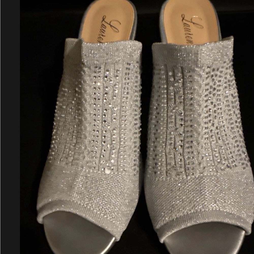 Silver Rhinestone Wedge Women's Shoes
